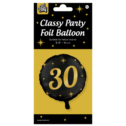 Helium Ballon 30 Jaar Leeg 30cm