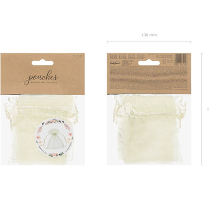 Organza Zakjes Creme 10cm 10st