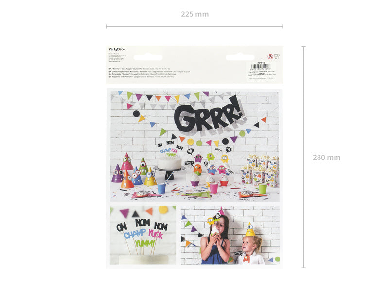 Taarttoppers Monster 21,5cm 6st