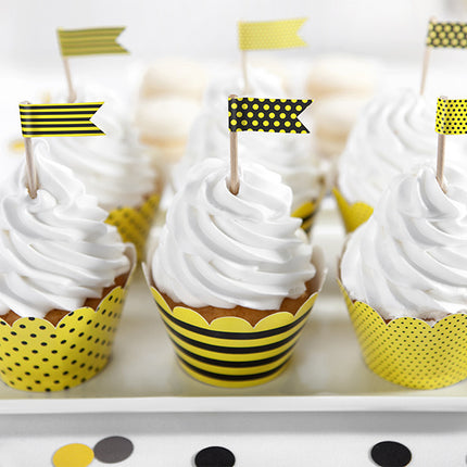 Caketopper Vlaggetjes 7cm 6st