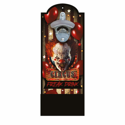 Halloween Deurbord Bier Opener Clown 30cm