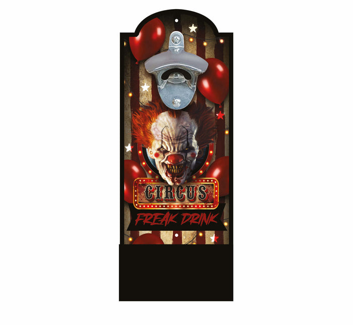 Halloween Deurbord Bier Opener Clown 30cm