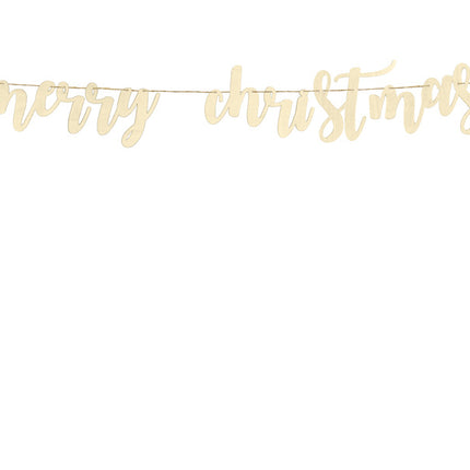 Vlaggenlijn Merry Christmas Hout 87cm