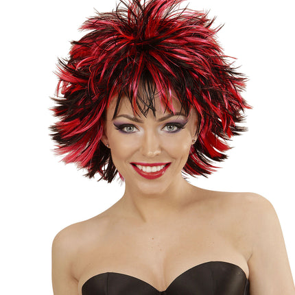 Zwart Rode Pruik