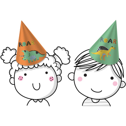 Dino Feesthoedjes Roars 6st