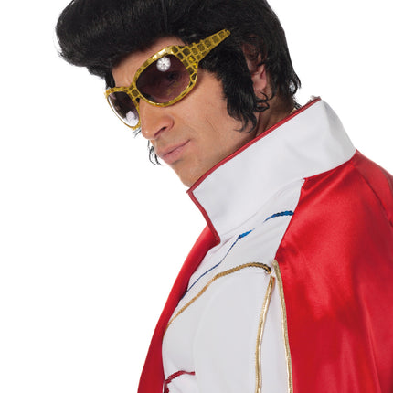 Zwarte Pruik Elvis