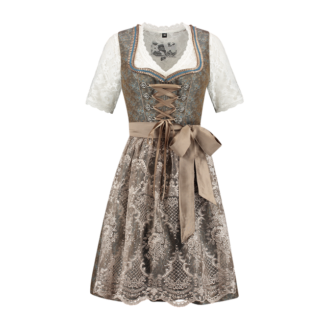 Groene Dirndl Jurk Oktoberfest Dames Jaquard
