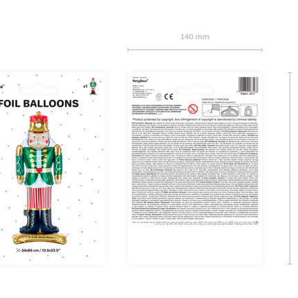 Helium Ballon Notenkraker Leeg 85cm