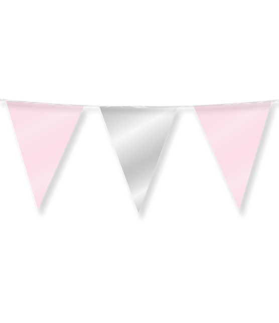 Roze Zilveren Slinger Metallic 10m