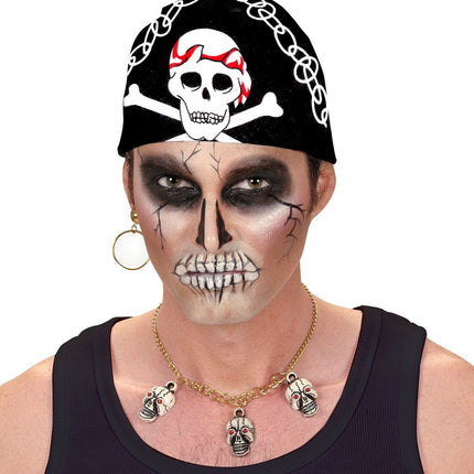 Zwart Witte Piraten Bandana