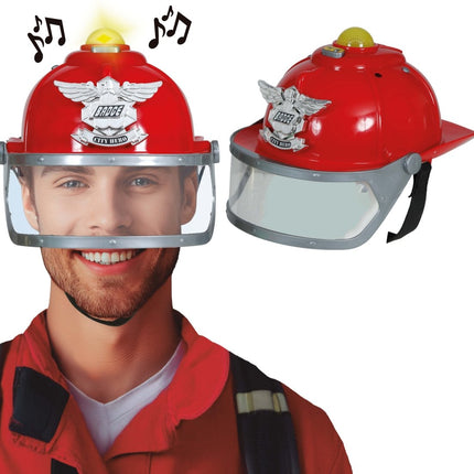 Firefighter helmet with siren and light, adult van Fiestas Guirca koop je bij Partywinkel