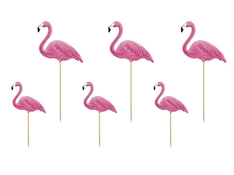 Flamingo Prikkers 23,5cm 6st van Partydeco koop je bij Partywinkel