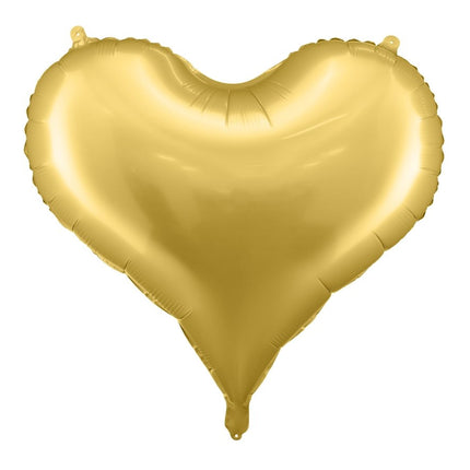 Hart Helium Ballon Goud Leeg 75cm van Partydeco koop je bij Partywinkel