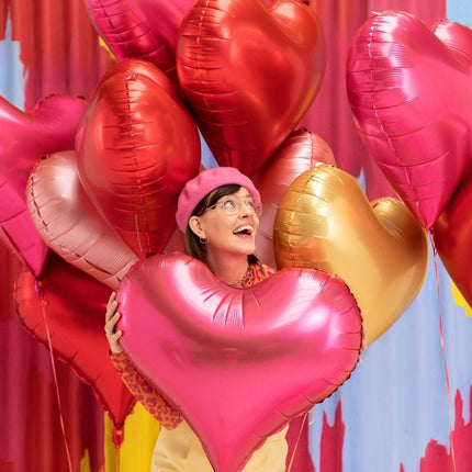 Hart Helium Ballon Goud Leeg 75cm van Partydeco koop je bij Partywinkel