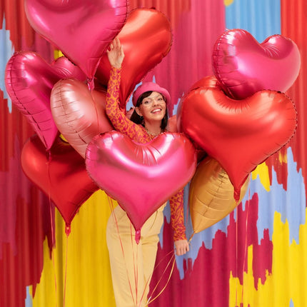 Hart Helium Ballon Roze Leeg 75cm van Partydeco koop je bij Partywinkel