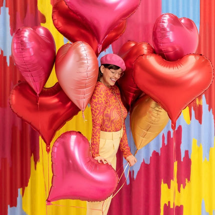 Hart Helium Ballon Roze Leeg 75cm van Partydeco koop je bij Partywinkel