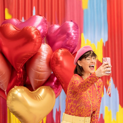 Hart Helium Ballon Roze Leeg 75cm van Partydeco koop je bij Partywinkel