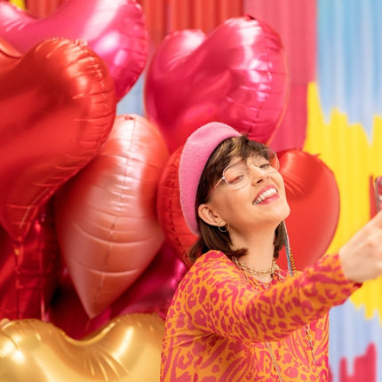 Hart Helium Ballon Roze Leeg 75cm van Partydeco koop je bij Partywinkel