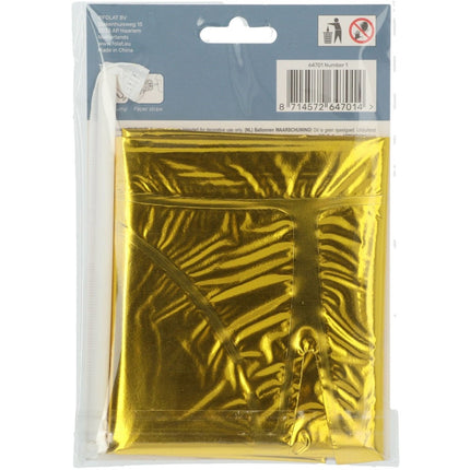 Folie Ballon Cijfer 1 Goud met standaard 72cm van Folat koop je bij Partywinkel