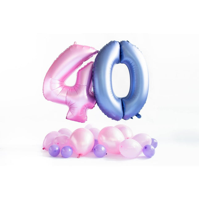 Folie Ballon Cijfer 4 Mat Roze XL 86cm leeg van Folat koop je bij Partywinkel
