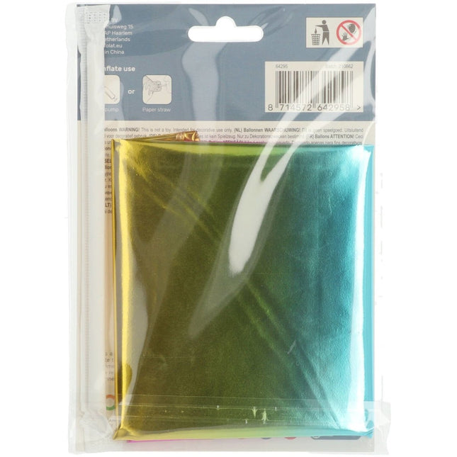 Folie Ballon Cijfer 5 Regenboog met standaard 72cm van Folat koop je bij Partywinkel