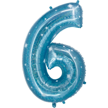 Folie Ballon Cijfer 6 Galaxy 86cm leeg van Folat koop je bij Partywinkel