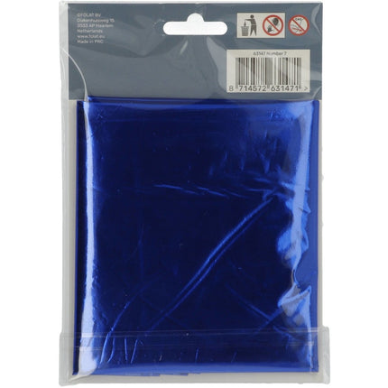 Folie Ballon Cijfer 7 Blauw Metallic XL 86cm leeg van Folat koop je bij Partywinkel