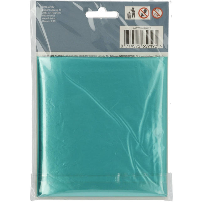 Folie Ballon Cijfer 9 Mat Groen XL 86cm leeg van Folat koop je bij Partywinkel