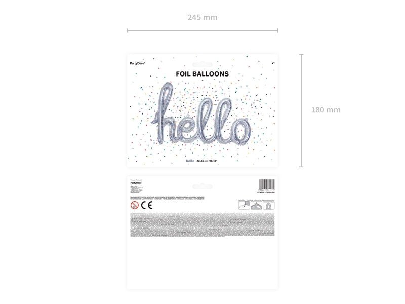 Folie Ballon Hello Holografisch 72cm van Partydeco koop je bij Partywinkel