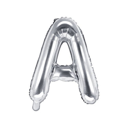 Folie Ballon Letter A Zilver Leeg 35cm van Partydeco koop je bij Partywinkel