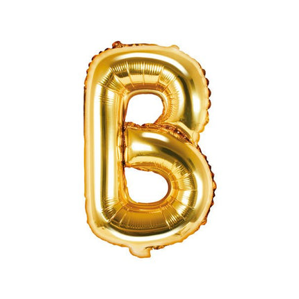 Folie Ballon Letter B Goud Leeg 35cm van Partydeco koop je bij Partywinkel