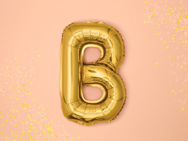 Folie Ballon Letter B Goud Leeg 35cm van Partydeco koop je bij Partywinkel