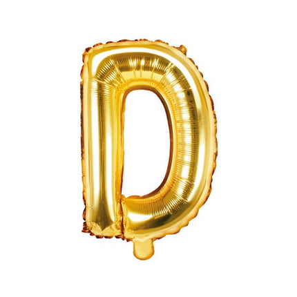 Folie Ballon Letter D Goud Leeg 35cm van Partydeco koop je bij Partywinkel