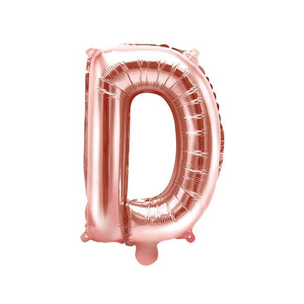 Folie Ballon Letter D Rose Goud Leeg 35cm van Partydeco koop je bij Partywinkel
