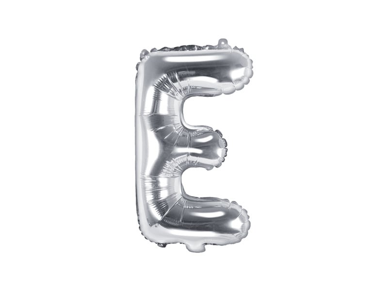 Folie Ballon Letter E Zilver Leeg 35cm van Partydeco koop je bij Partywinkel