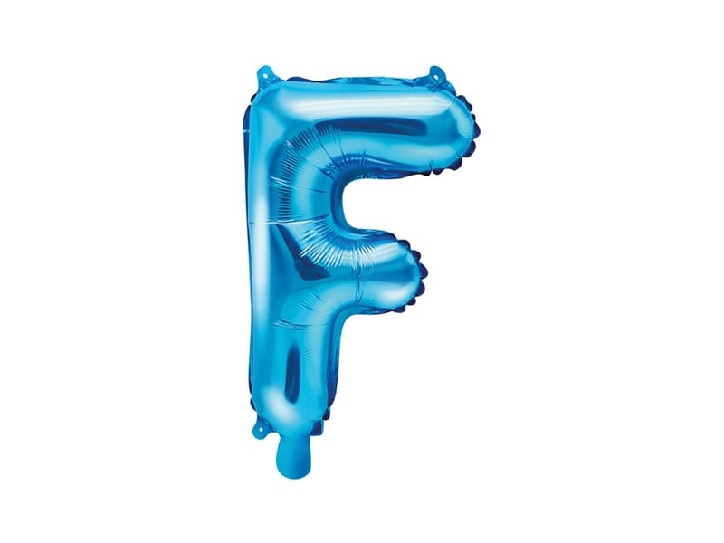 Folie Ballon Letter F Blauw Leeg 35cm van Partydeco koop je bij Partywinkel