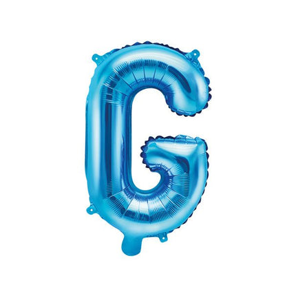 Folie Ballon Letter G Blauw Leeg 35cm van Partydeco koop je bij Partywinkel