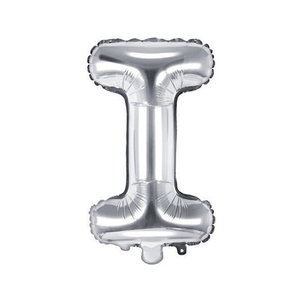 Folie Ballon Letter I Zilver Leeg 35cm van Partydeco koop je bij Partywinkel