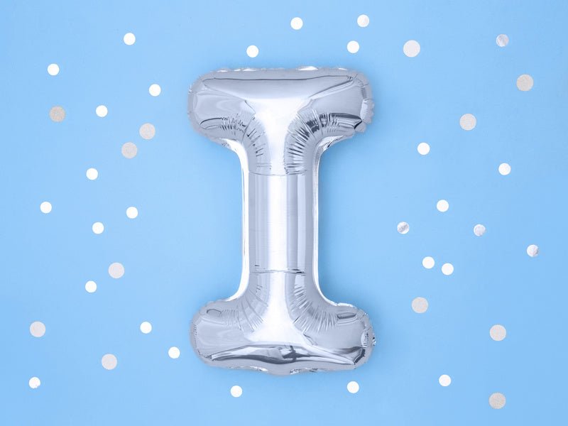 Folie Ballon Letter I Zilver Leeg 35cm van Partydeco koop je bij Partywinkel