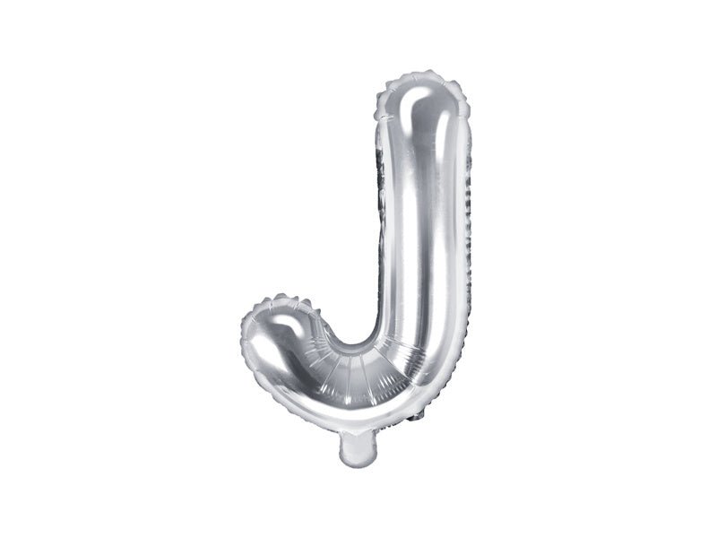 Folie Ballon Letter J Zilver Leeg 35cm van Partydeco koop je bij Partywinkel