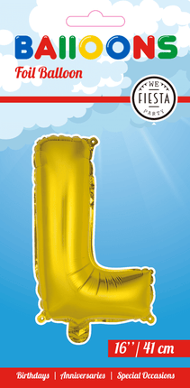 Folie Ballon Letter L Goud 41cm met Rietje van WeFiesta koop je bij Partywinkel
