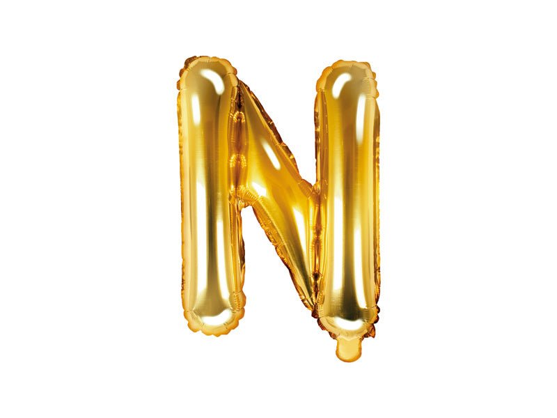 Folie Ballon Letter N Goud Leeg 35cm van Partydeco koop je bij Partywinkel