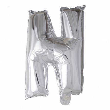 Folie Ballon Letter N Zilver XL 102cm leeg van WeFiesta koop je bij Partywinkel