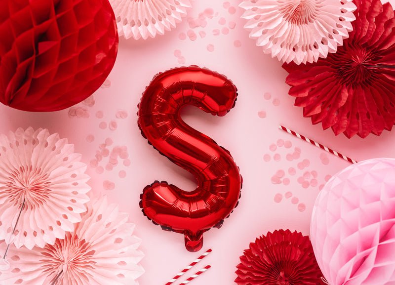Folie Ballon Letter S Rood Leeg 35cm van Partydeco koop je bij Partywinkel