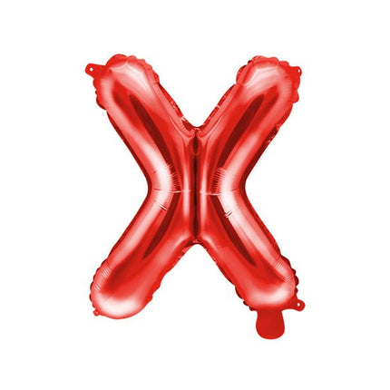 Folie Ballon Letter X Rood Leeg 35cm van Partydeco koop je bij Partywinkel