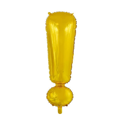 Folie Ballon Uitroepteken ! Goud XL 102cm leeg van WeFiesta koop je bij Partywinkel
