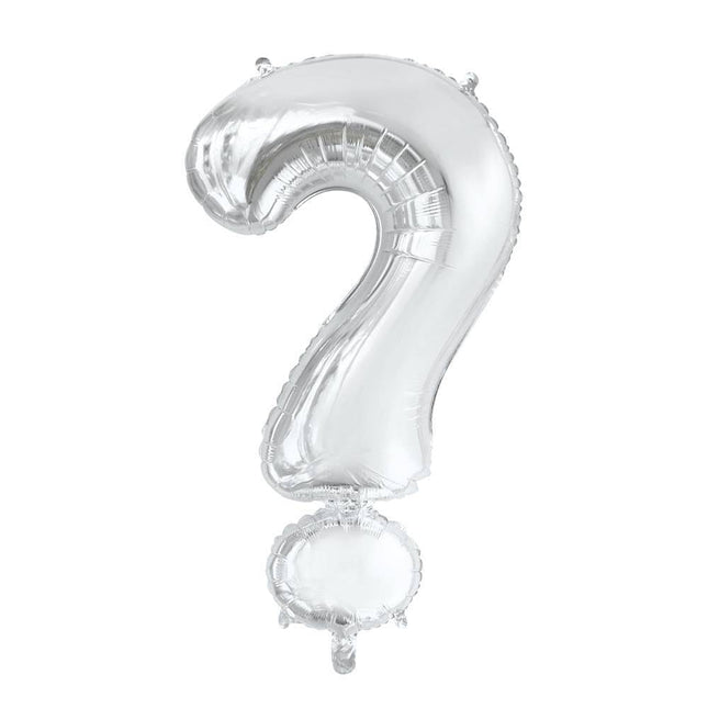 Folie Ballon Vraagteken ? Zilver XL 86cm leeg van WeFiesta koop je bij Partywinkel