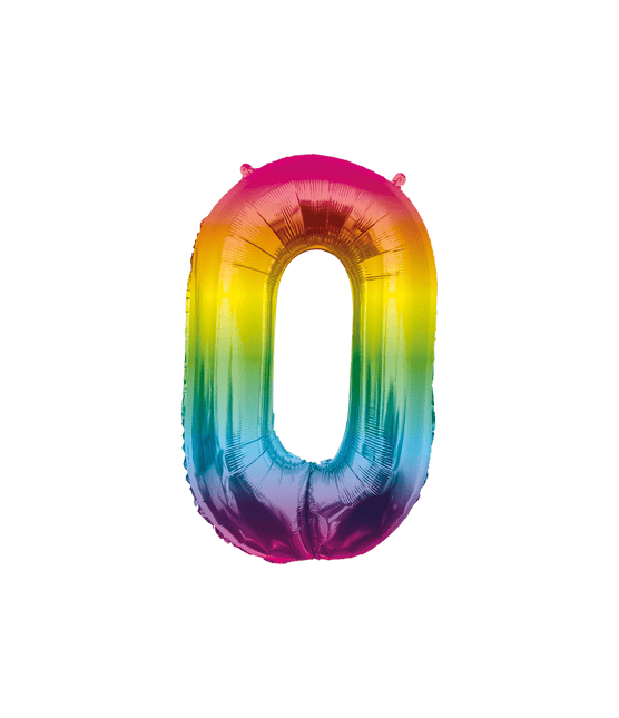 Folie Balloon 86cm 0 Regenboog van Paper Dreams koop je bij Partywinkel