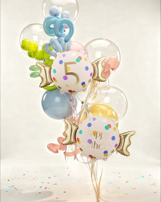 Folie Helium Ballon 5 Jaar Snoep 61cm Leeg van Partydeco koop je bij Partywinkel