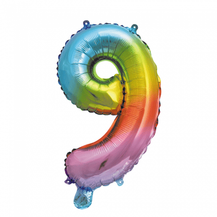 Folieballon 16" no9 regenboog van WeFiesta koop je bij Partywinkel